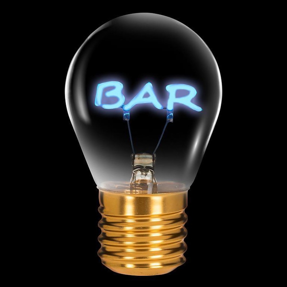 AB-27-VOLT-16 4.5 in. Bar Neon Bulb Lamp, Blue