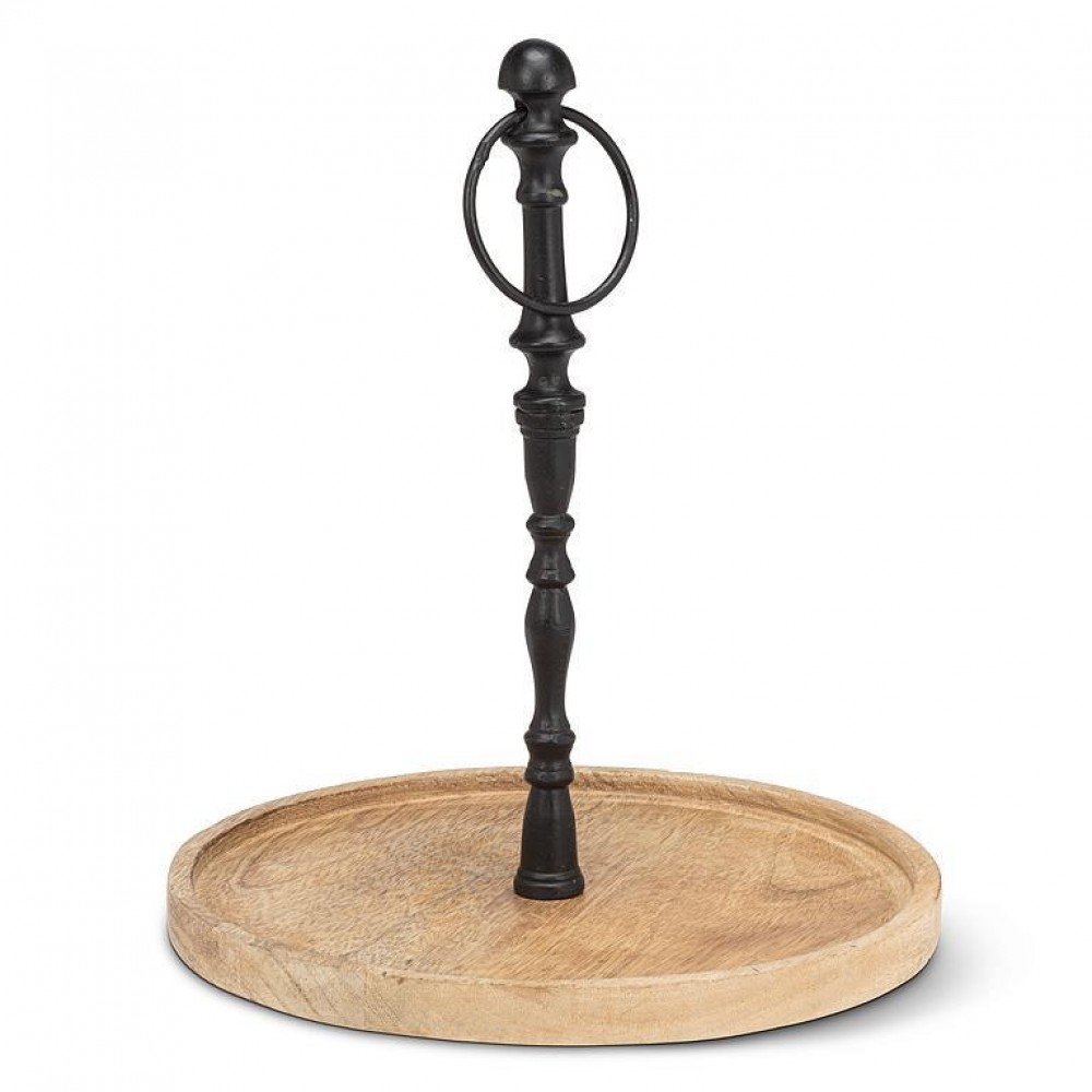 Picture of MDR Trading AB-43-TRINITY-340-Q01 9.5 in. Round with Post Plate, Natural & Black
