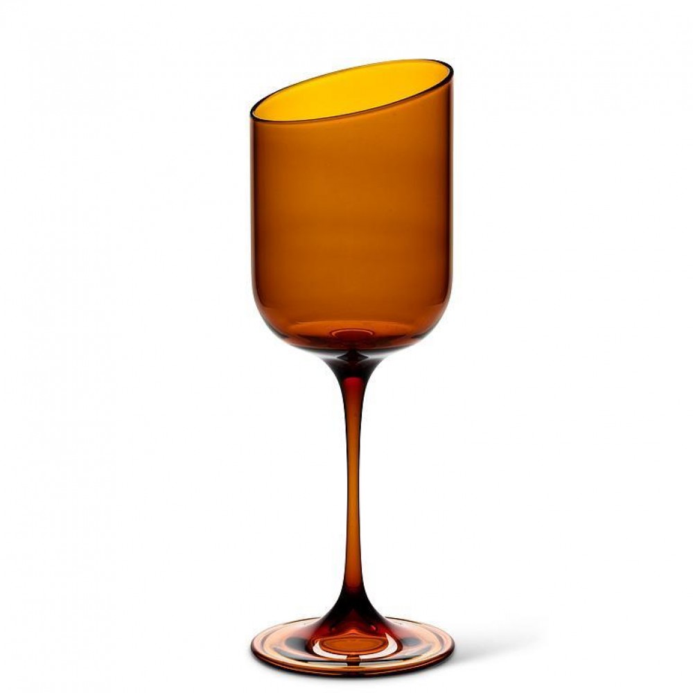 Picture of MDR Trading AB-27-SLANT-GOB-AMBER-Q01 12 oz Angle Cut Goblet, Amber