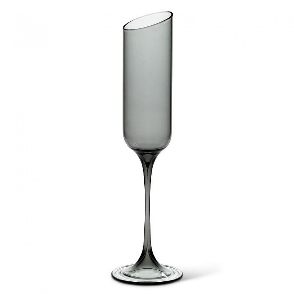 Picture of MDR Trading AB-27-SLANT-FLUTE-SMOKE-Q01 9.5 in. Angle Cut Flute Glass, Smoke