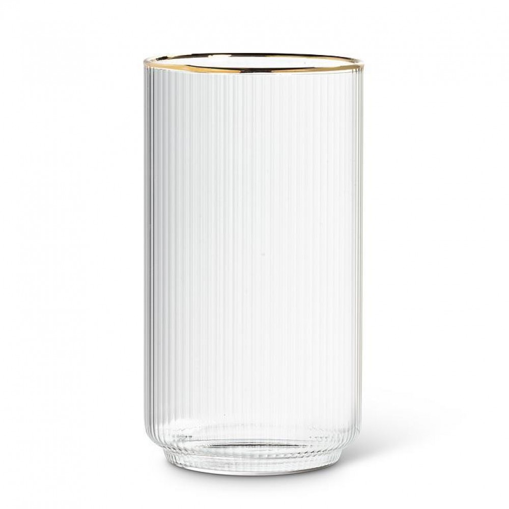 Picture of MDR Trading AB-27-COUNTESS-HB-Q01 18 oz Tight Vertical Optic with Gold Highball Glass, Clear & Gold
