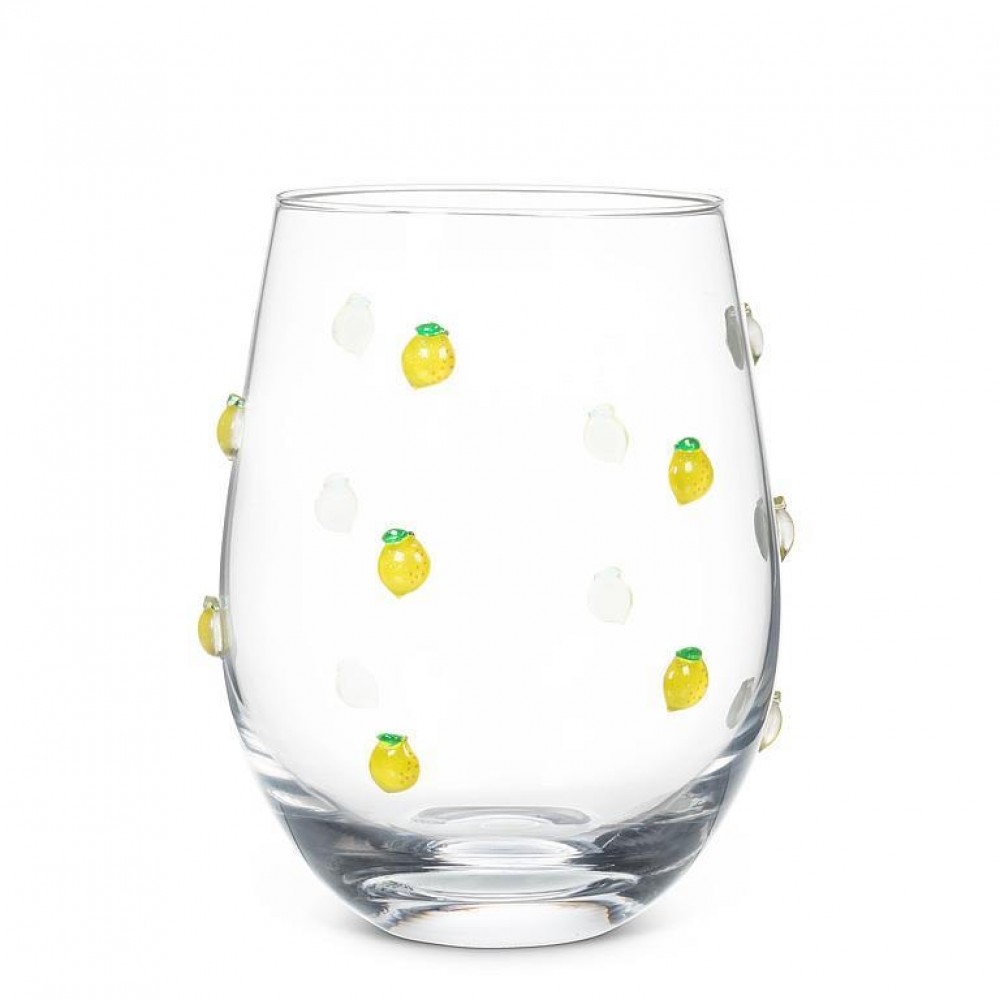 Picture of MDR Trading AB-27-ORCHARD-15-Q01 18 oz Stemless with Lemons Wine Glass, Clear & Yellow
