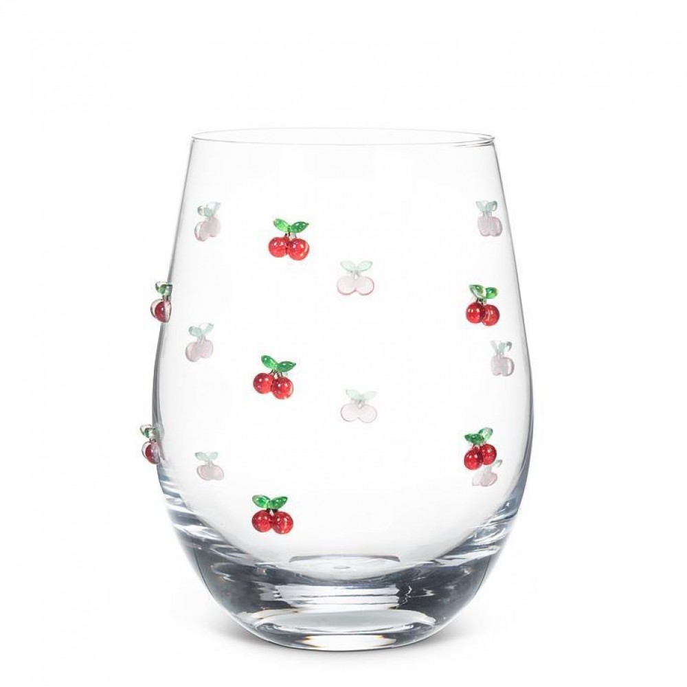 Picture of MDR Trading AB-27-ORCHARD-16-Q01 18 oz Stemless with Cherries Wine Glass, Clear & Red