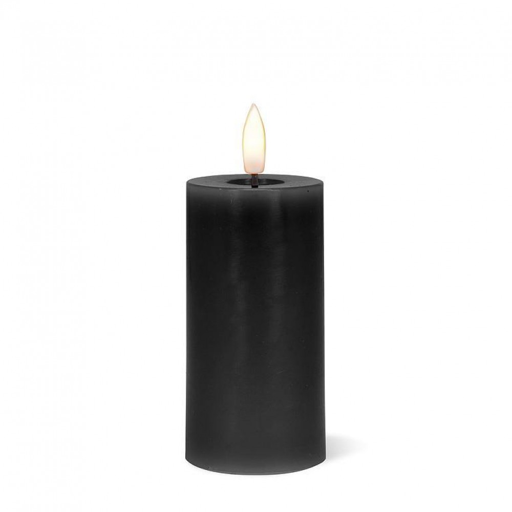 AB-21-LUXLITE-BLK-24 4 in. LED Pillar Candle, Black