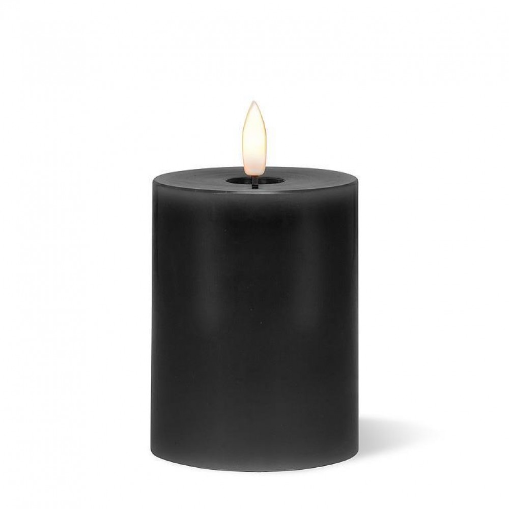 AB-21-LUXLITE-BLK-34 4 in. LED Pillar Candle, Black