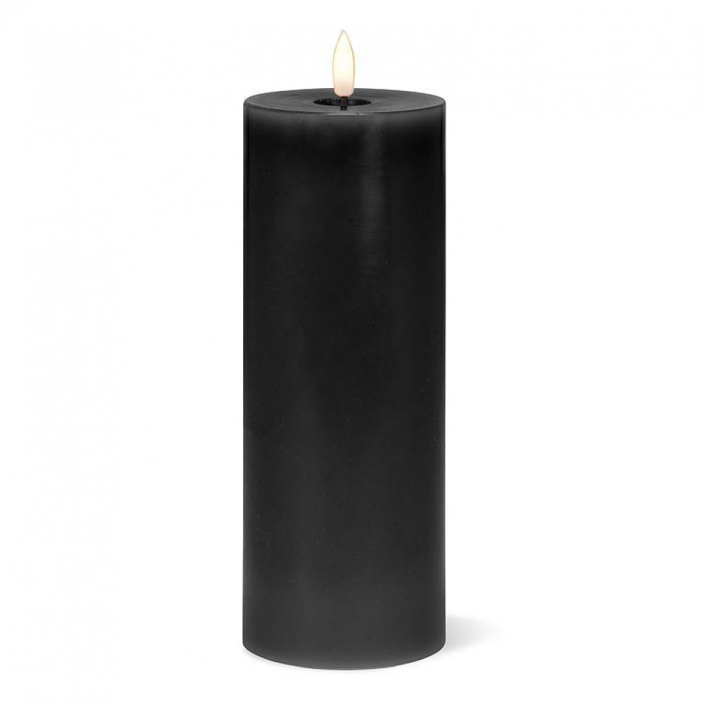 AB-21-LUXLITE-BLK-38 8 in. LED Pillar Candle, Black