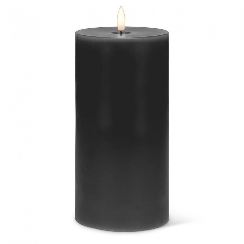 AB-21-LUXLITE-BLK-48 8 in. LED Pillar Candle, Black