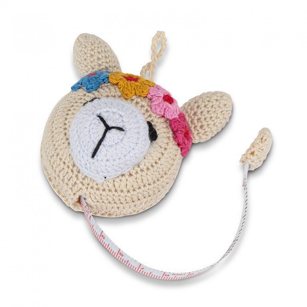 AB-62-ZIPP-LLAMA 2.5 in. Llama Measuring Tape Kitchen Item, Ivory