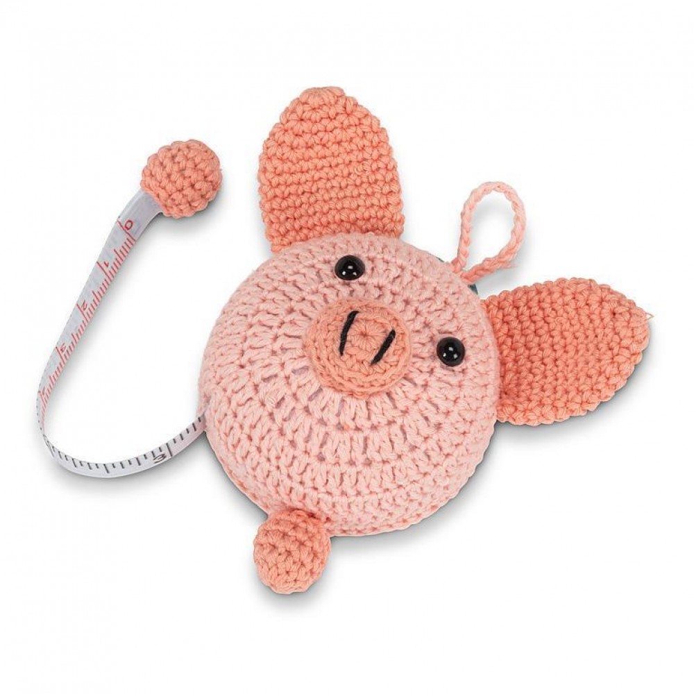 AB-62-ZIPP-PIG 3 in. Pig Measuring Tape Kitchen Item, Pink
