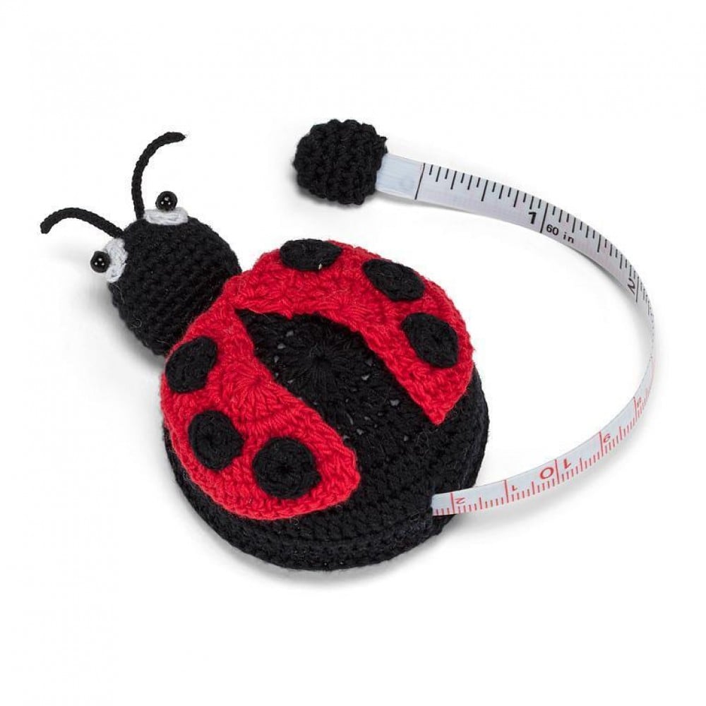 AB-62-ZIPP-BUG 3 in. Lady bug Measuring Tape Kitchen Item, Black & Red