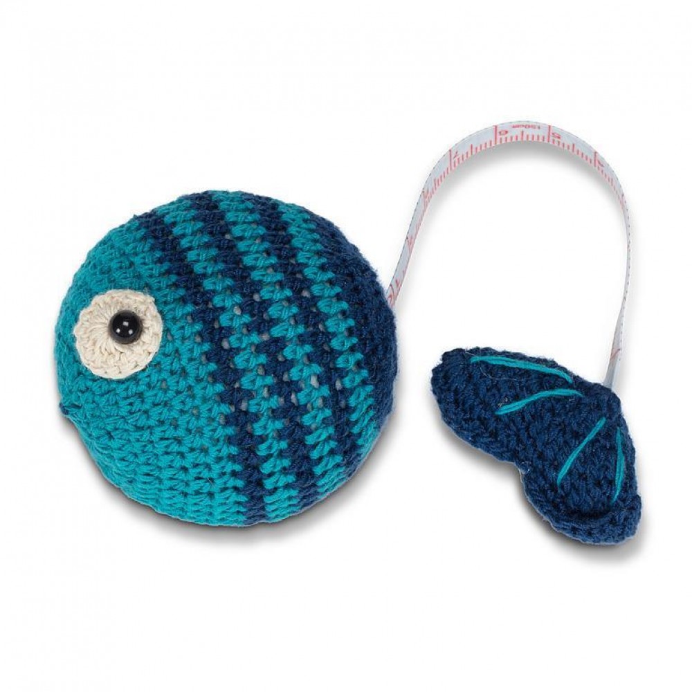 AB-62-ZIPP-FISH 3 in. Fish Measuring Tape Kitchen Item, Blue