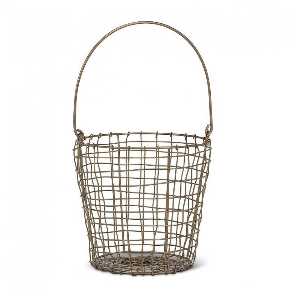 AB-54-NETWORK-16 6.5 in. Woven Mesh with Handles Basket, Gold