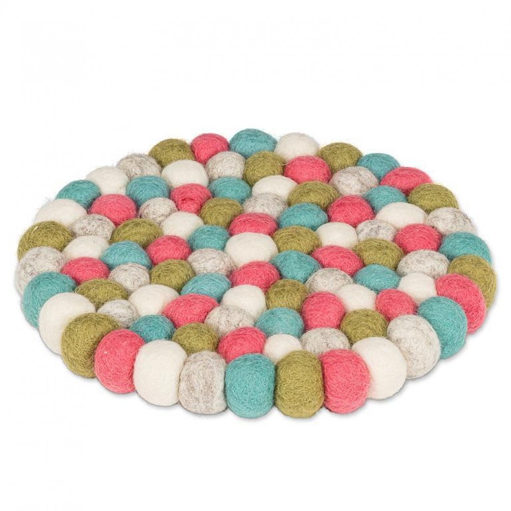 Picture of MDR Trading AB-28-NEPAL-01-SPRING 8 in. Felt Ball Trivet, Assorted Color
