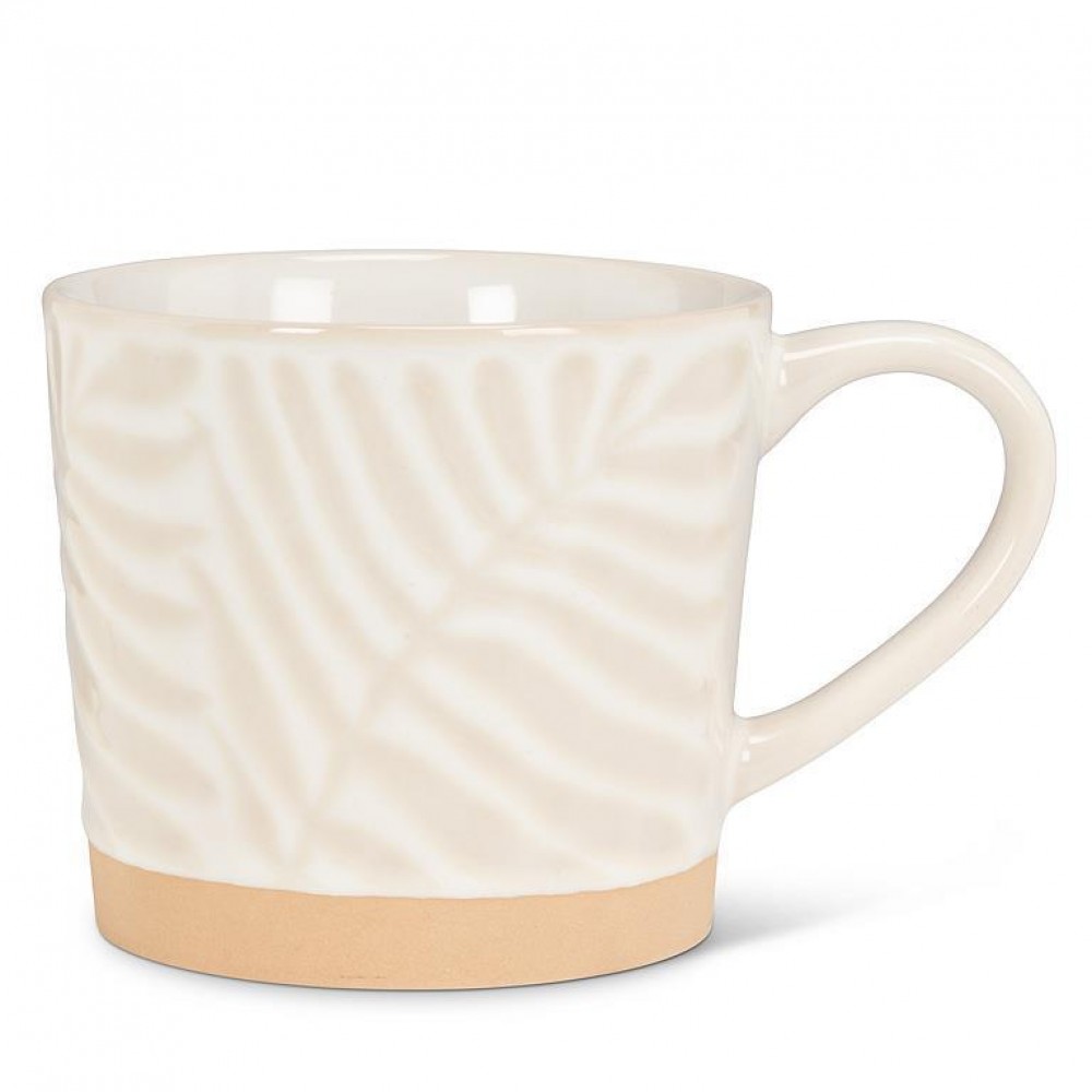 Picture of MDR Trading AB-27-BREW-012-Q01 13 oz Tropical Leaf Mug, Ecru