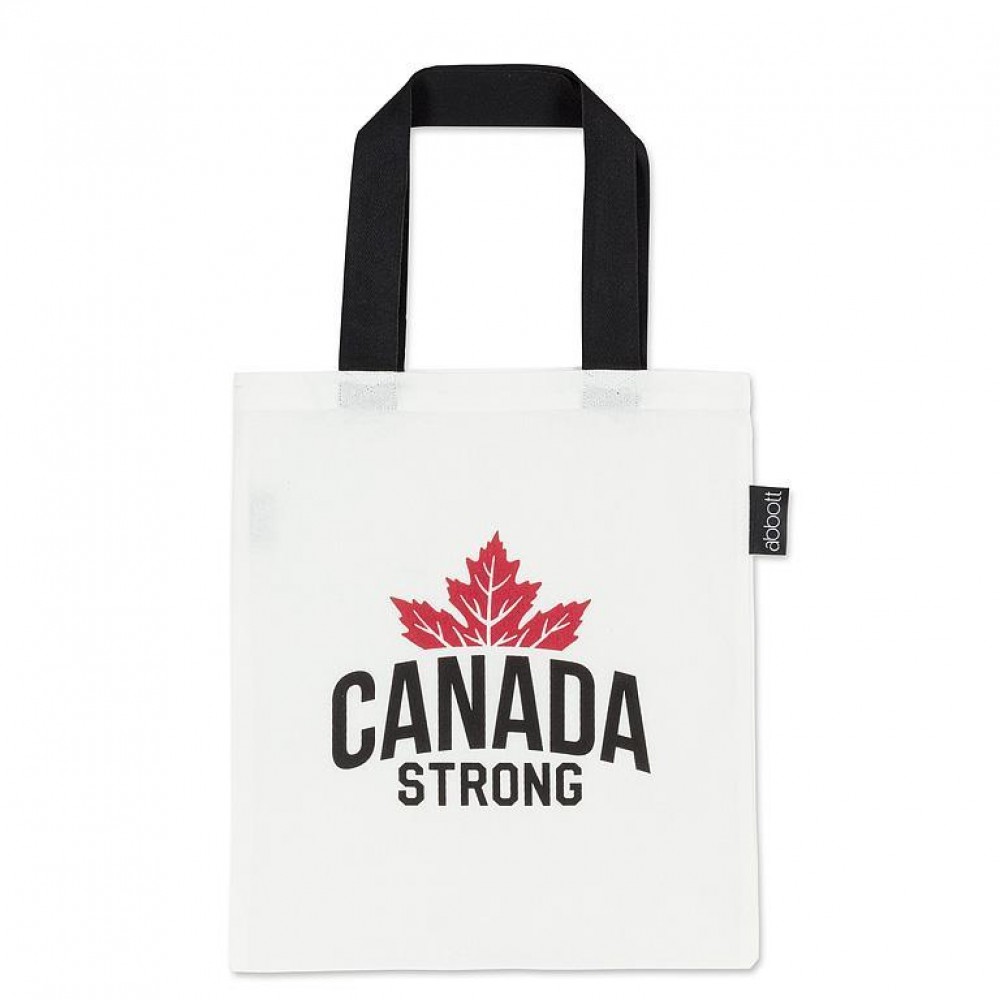 AB-56-BB-02 14.5 x 16 in. Canada Strong Book Tote Bag, Black & White