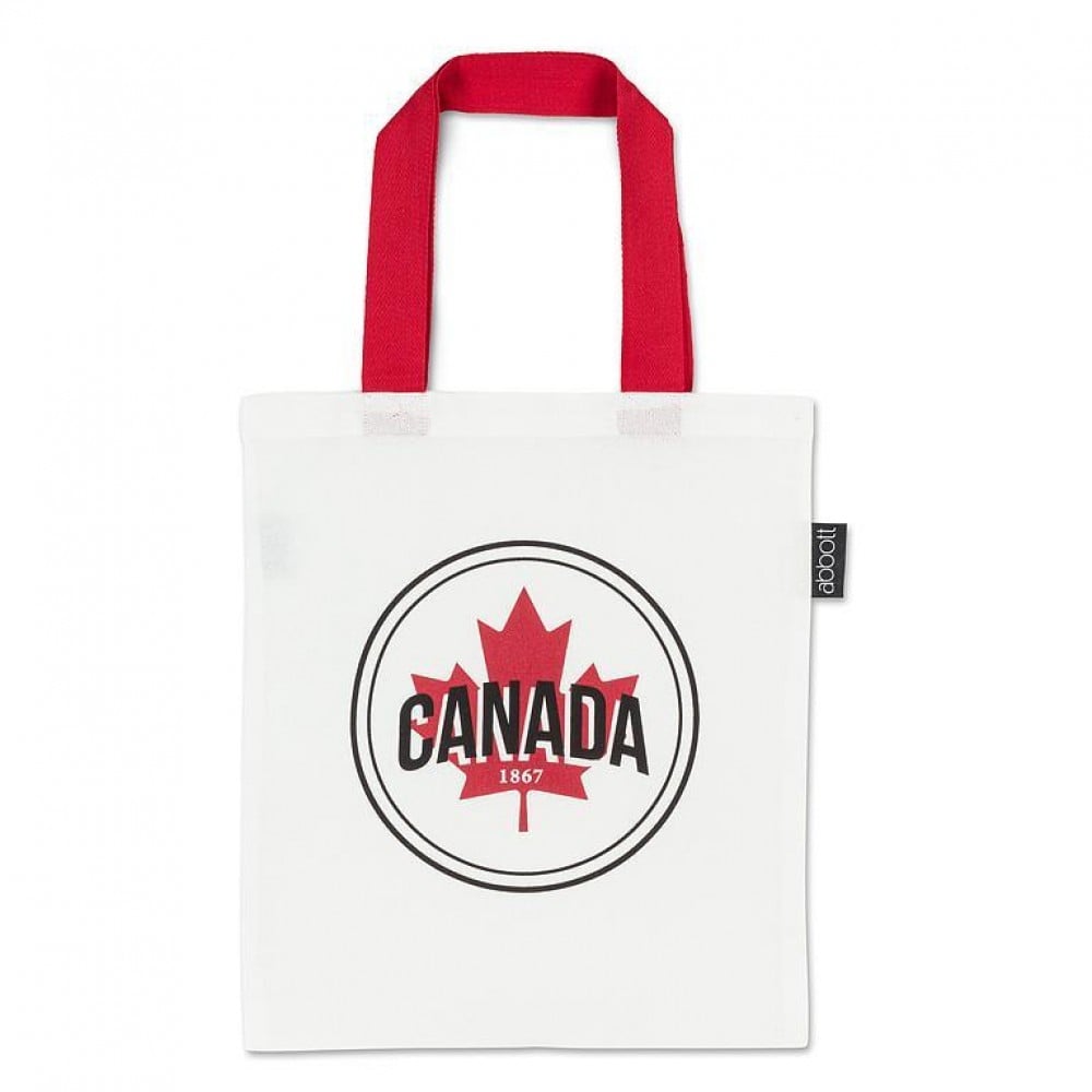 AB-56-BB-05 14.5 x 16 in. Canada Book Tote Bag, Red & White
