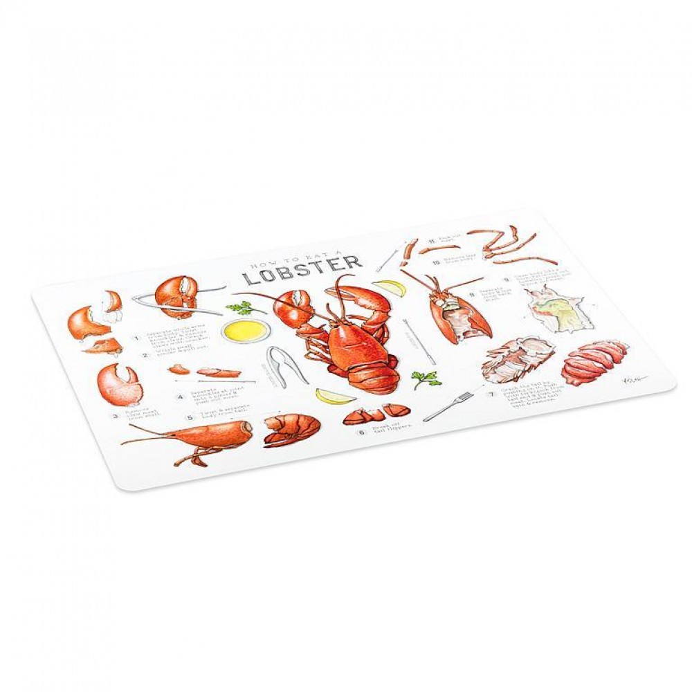 Picture of MDR Trading AB-27-TABLEMAT-YL-05-Q01 13 x 18 in. How To Eat A Lobster Placemat, White & Red