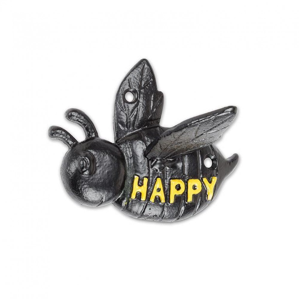 AB-27-IRONAGE-621-Q01 3.5 in. Bee Happy Wall Hook, Black & Yellow