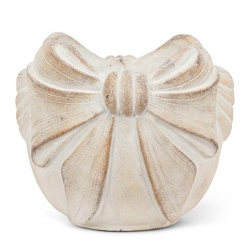 AB-27-COQUETTE-220-LG 7.5 in. Large Bow Edged Planter, Gray