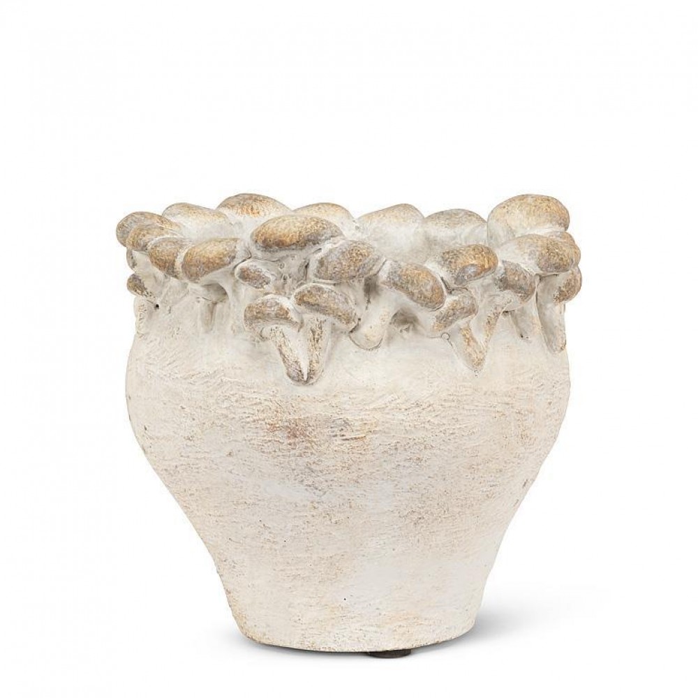 AB-27-NORTHSIDE-006-SM 6 in. Small Mushroom Edged Planter, Gray