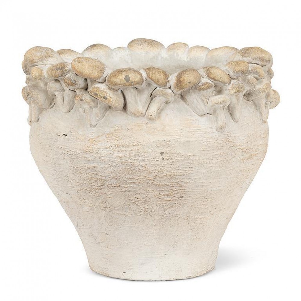 AB-27-NORTHSIDE-006-MD 7 in. Medium Mushroom Edged Planter, Gray