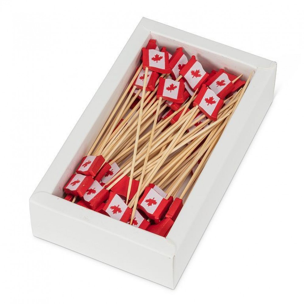 Picture of MDR Trading AB-27-CANAPE-19 4.5 in. Canada Flag Cocktail Pick, Red & White - Set of 80