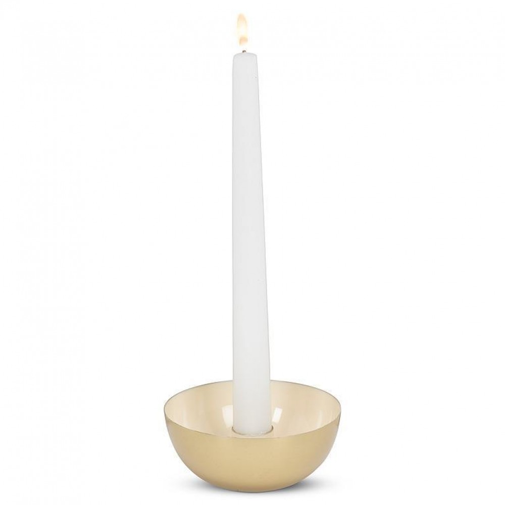 AB-92-AVALON-812-Q01 4 in. Enamel Pipe Taper Candle Holder, Cream