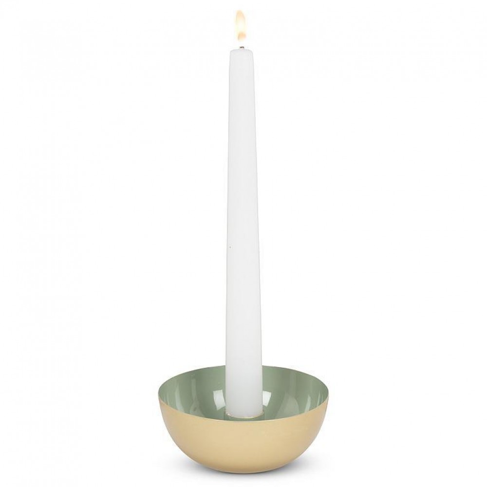 AB-92-AVALON-815-Q01 4 in. Enamel Pipe Taper Candle Holder, Green