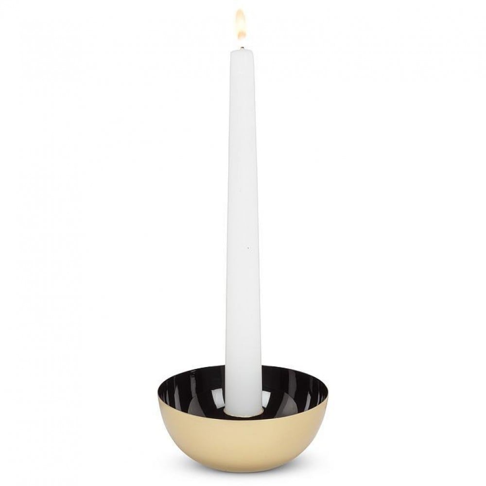AB-92-AVALON-820-Q01 4 in. Enamel Pipe Taper Candle Holder, Black