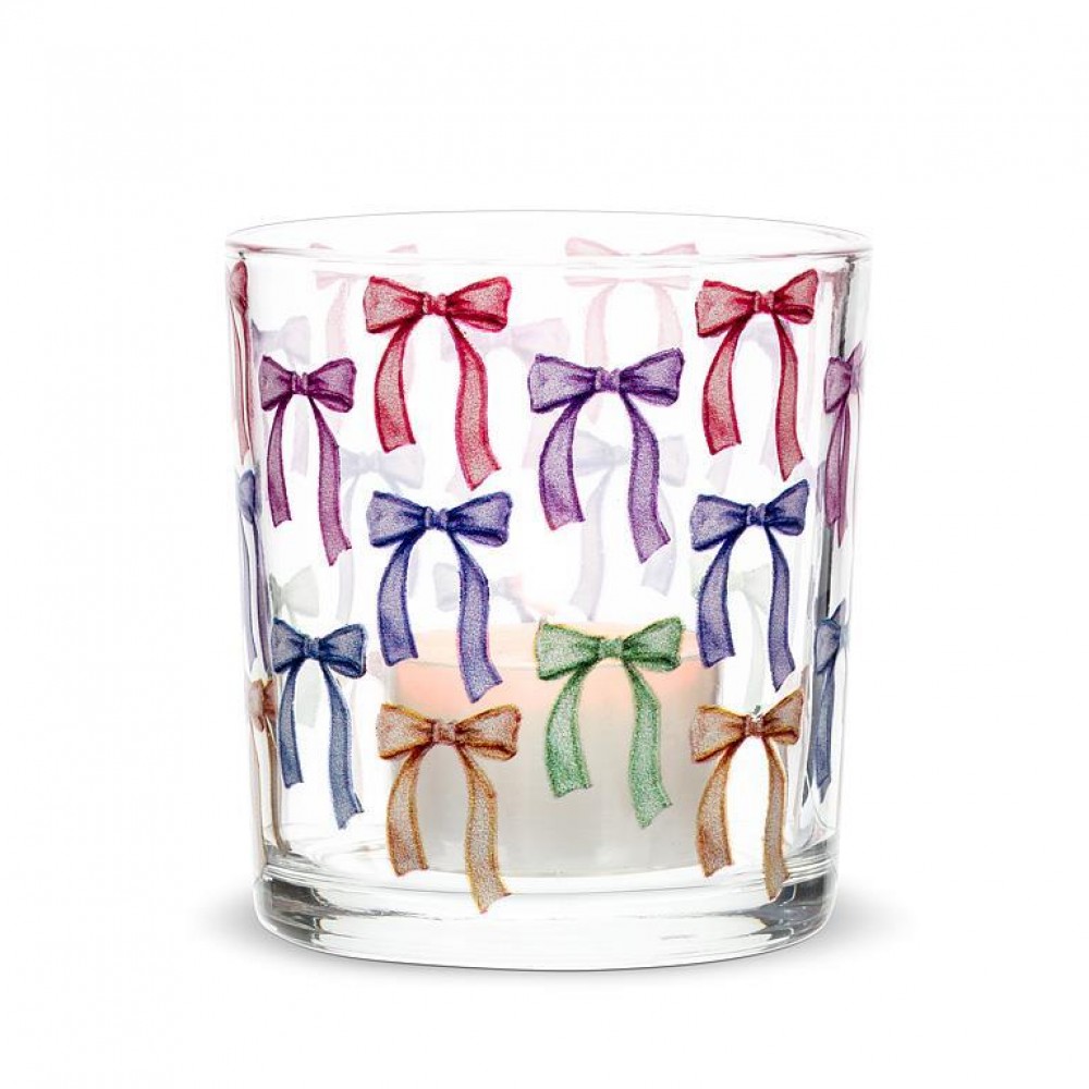 AB-27-FLICKER-634-Q01 3 in. Bows Votive Candle Holder, Multi Color