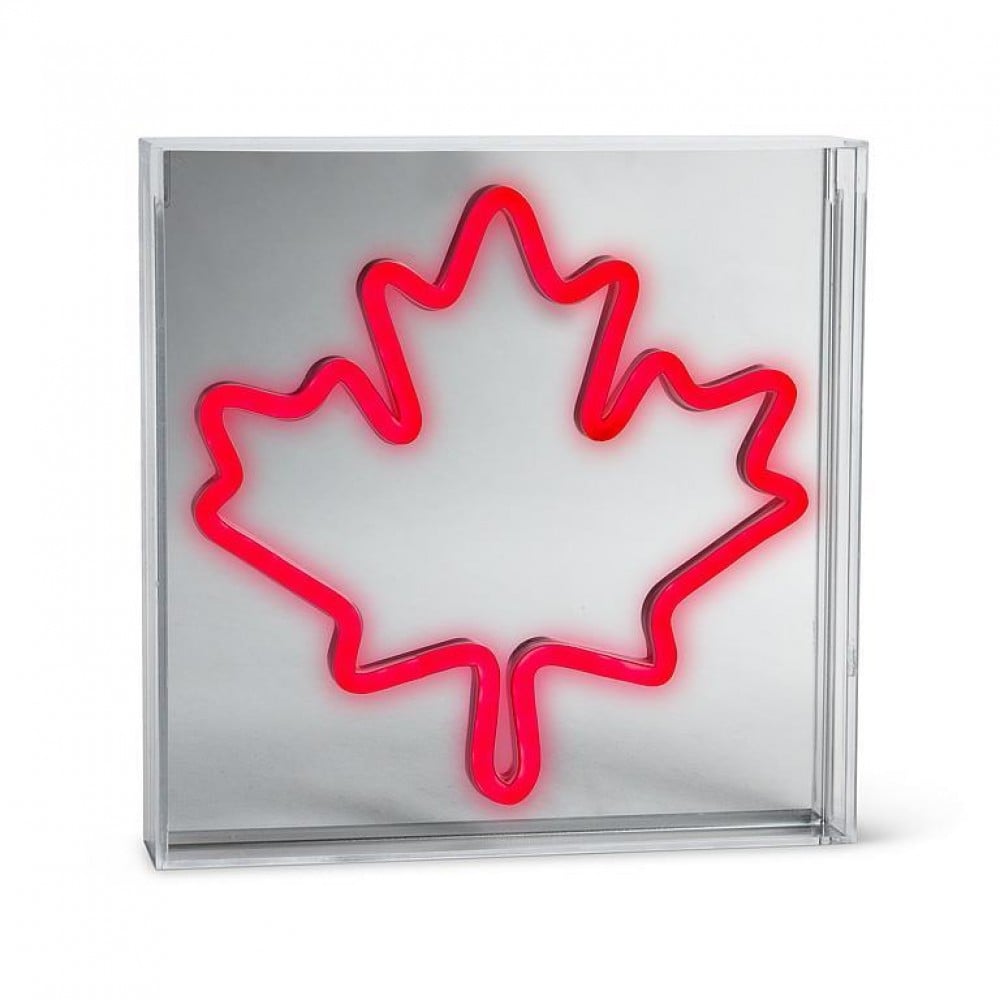 AB-27-NEON-200 7 in. Square Maple Leaf Neon LED Sign, Red