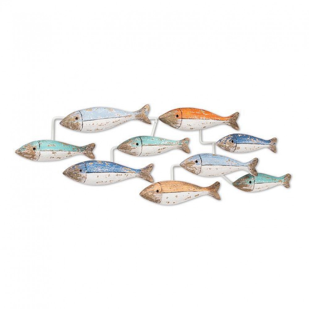 AB-27-SHORELINE-206 22 in. School of Fish Wall Decor, Multi Color
