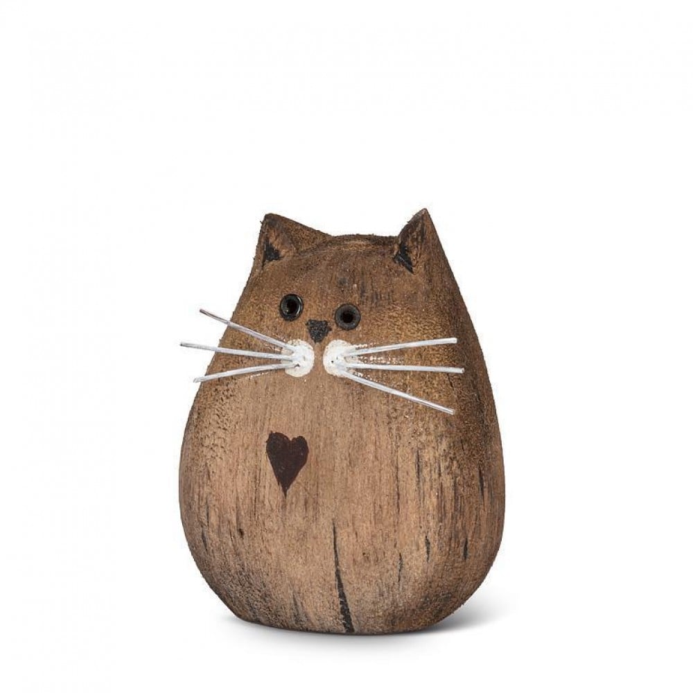AB-27-SHORELINE-009-Q01 3 in. Cat Figurine, Natural - Small