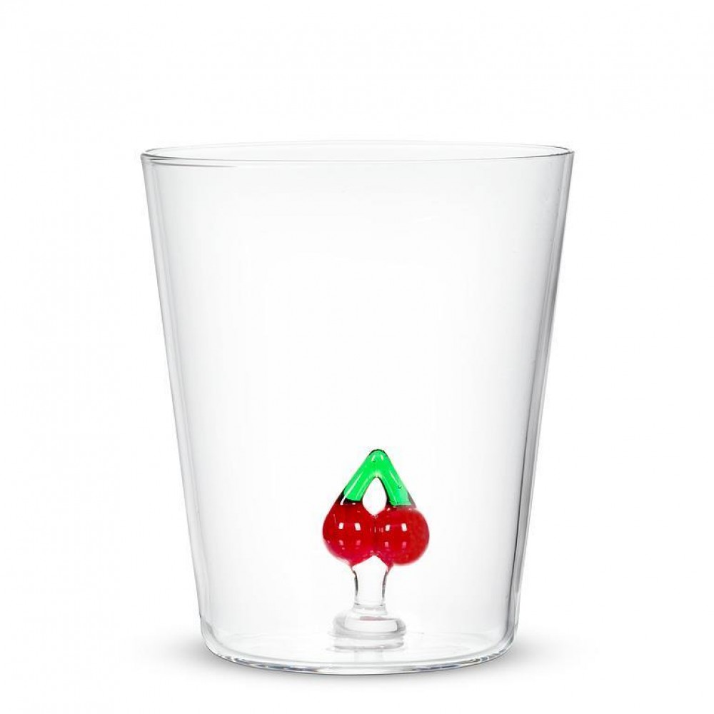 Picture of MDR Trading AB-27-PUNCH-501-Q01 14 oz Cherries V-Shaped Tumbler Glass, Red & Clear