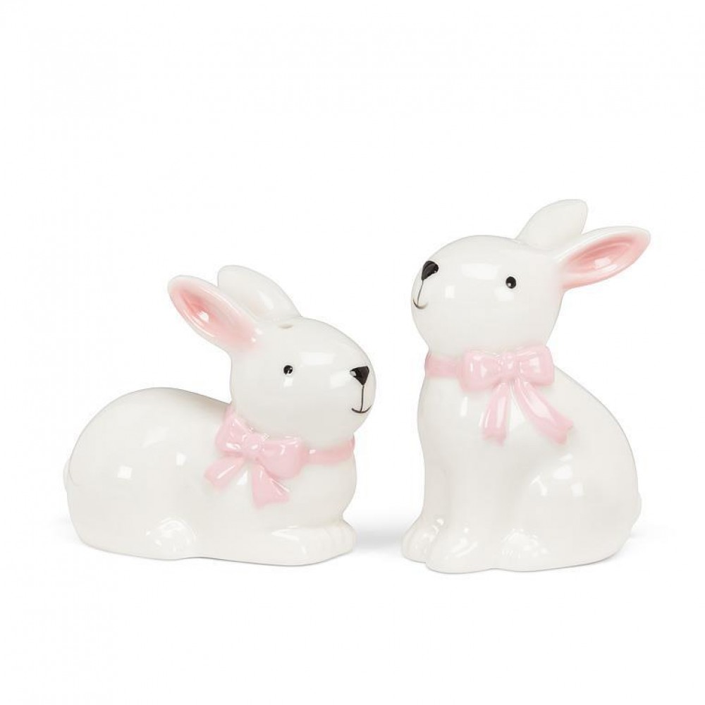 Picture of MDR Trading AB-27-FROLIC-166 3 in. Bunnies Salt & Pepper Shaker, White & Pink