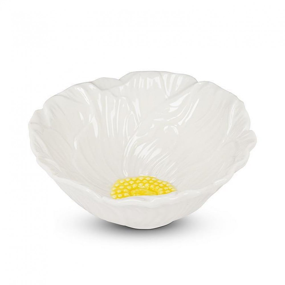 AB-27-BLOOM-WHT-Q01 4 in. Small Flower Dish, White