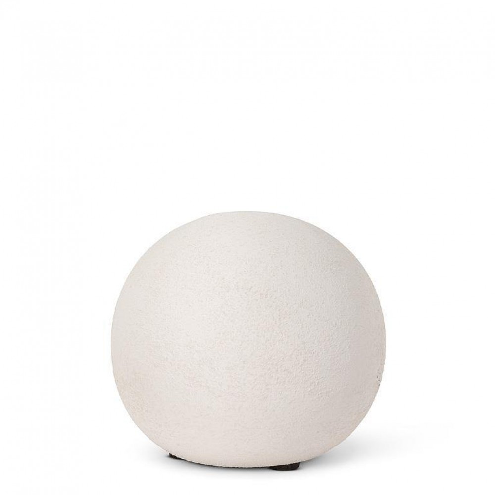 AB-27-LUNAR-088-SM 3.5 in. Small Coarse Texture Garden Sphere Sculpture, Ivory