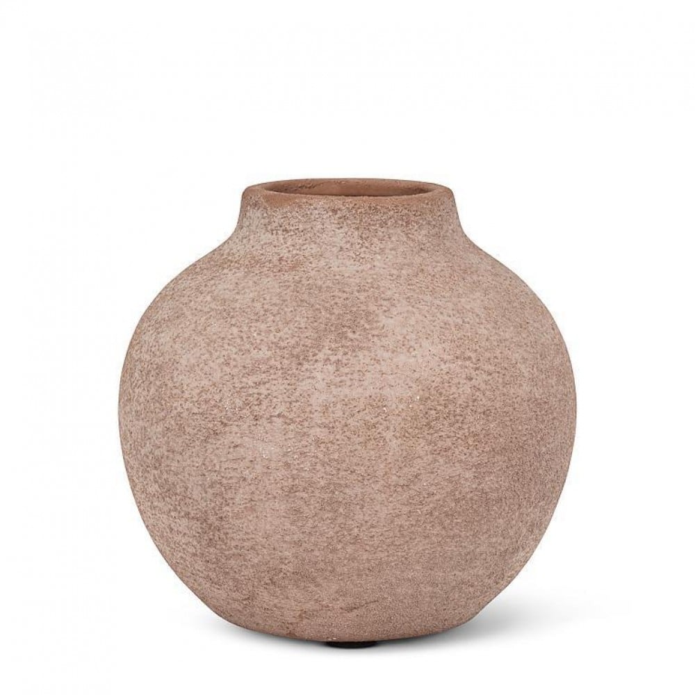 AB-27-SANDY-003-TAUPE 4 in. Coarse Texture Vase, Taupe
