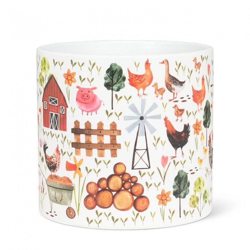 AB-27-PL-MACDONALD-LG 6.5 in. Large Farmyard Planter, Multi Color