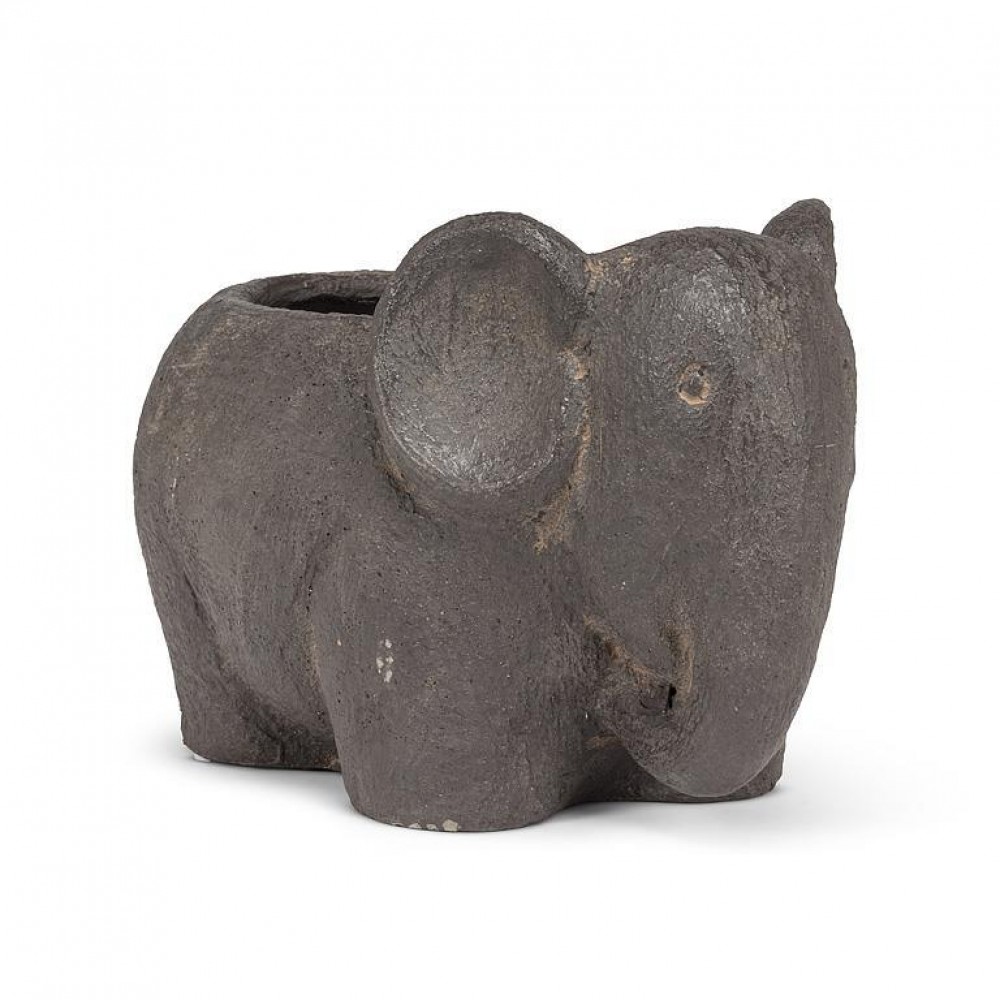 AB-27-ELMER-781 7 in. Elephant Planter, Dark Gray