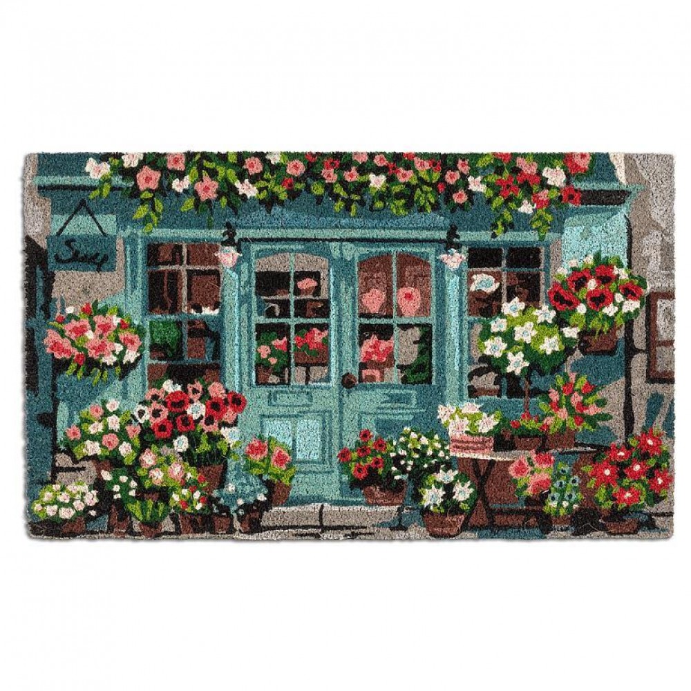 AB-35-PFW-FL-3211 18 x 30 in. Shop Window Florals Doormat, Multi Color