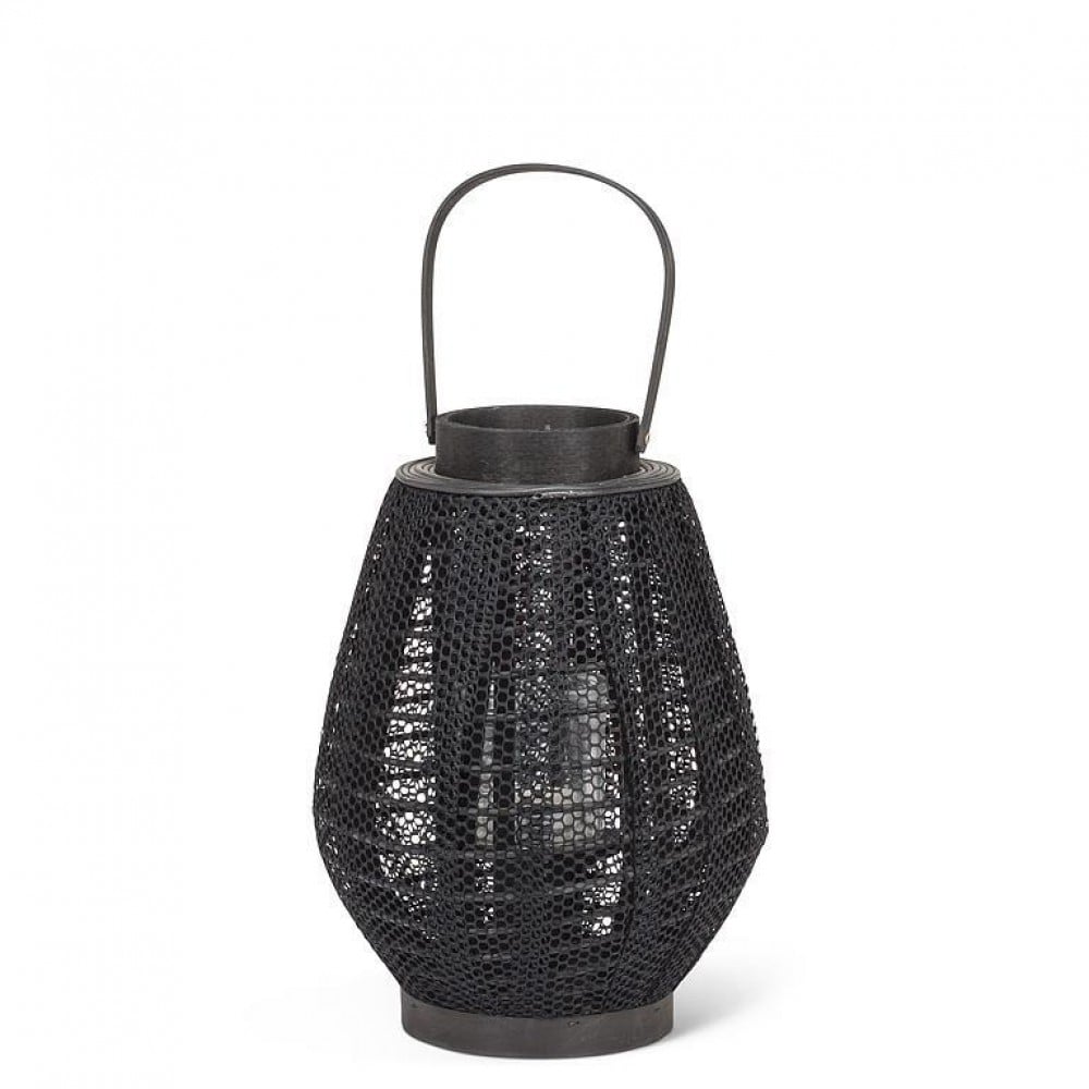 AB-27-TERRACE-049-Q01 12 in. Small Barrel with Handle Lantern, Black