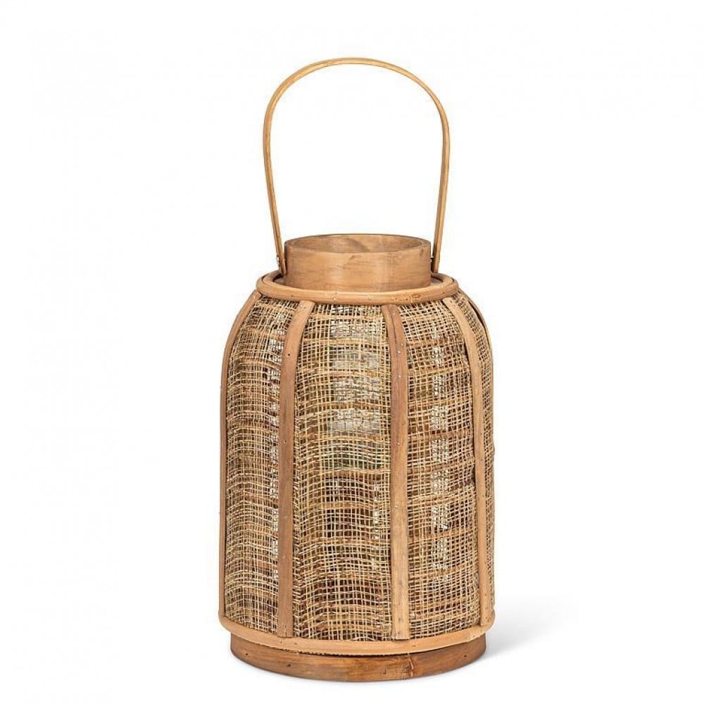 AB-27-TERRACE-088-Q01 11 in. Small Tall with Handle Lantern, Natural