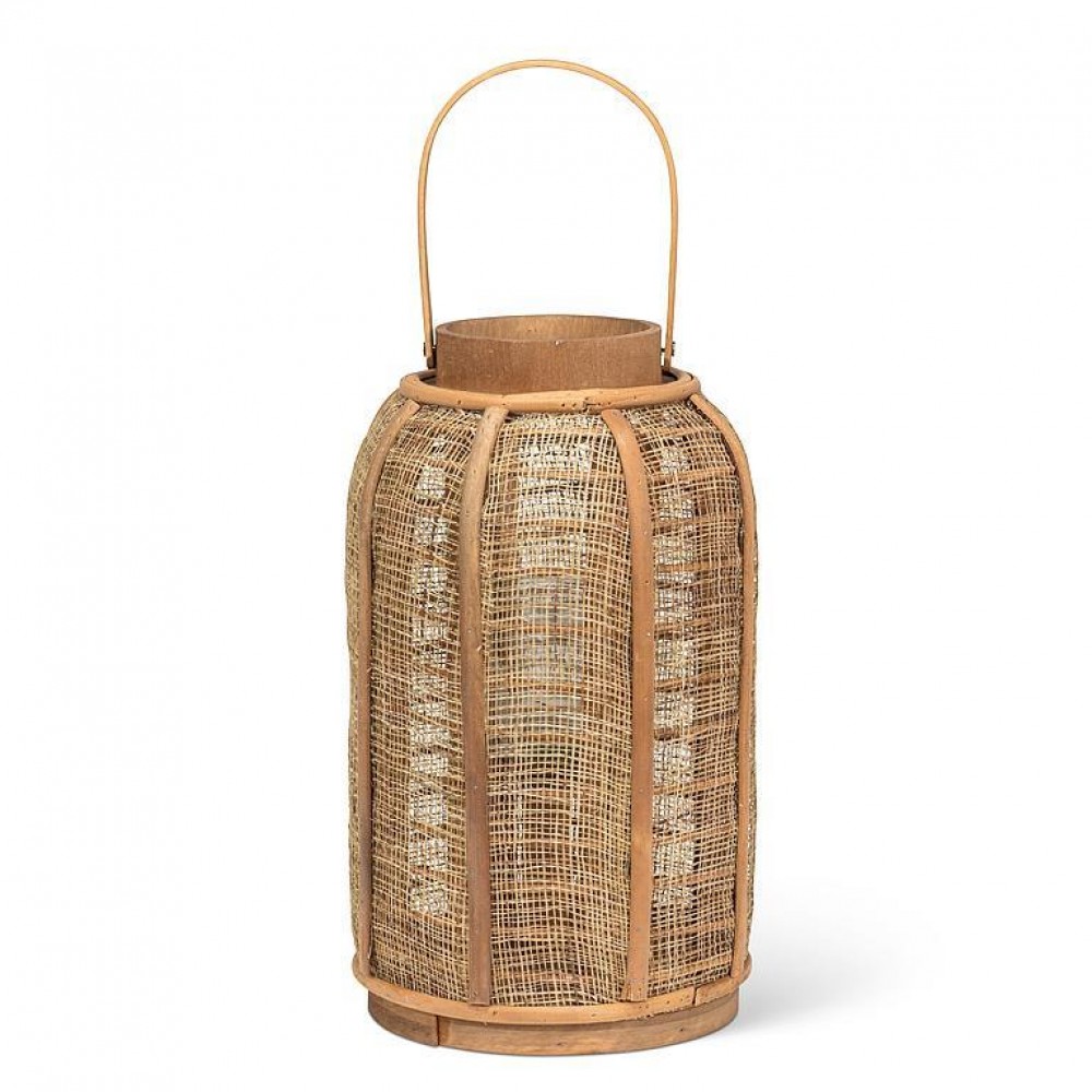 AB-27-TERRACE-089-Q01 13.5 in. Medium Tall with Handle Lantern, Natural