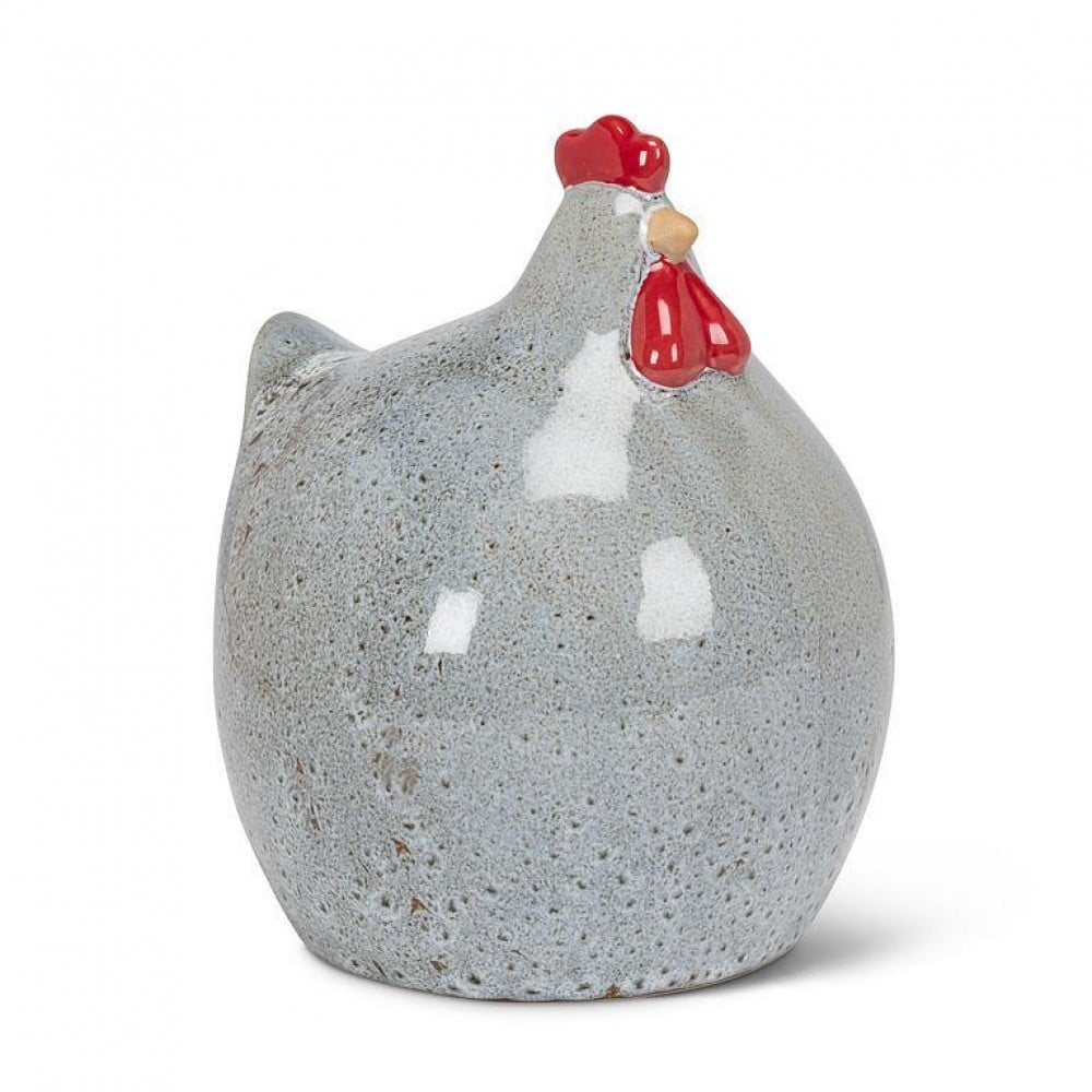 AB-27-PERKINS-233-MD 5.5 in. Round Chicken Figurine, Gray - Medium