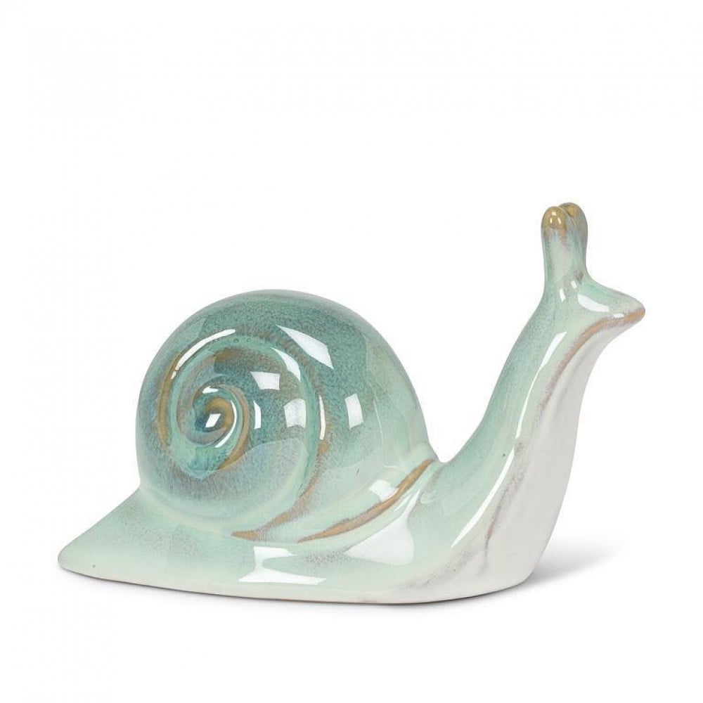 AB-27-SLOWLY-031-Q01 3.5 in. Snail Figurine, Turquoise - Medium
