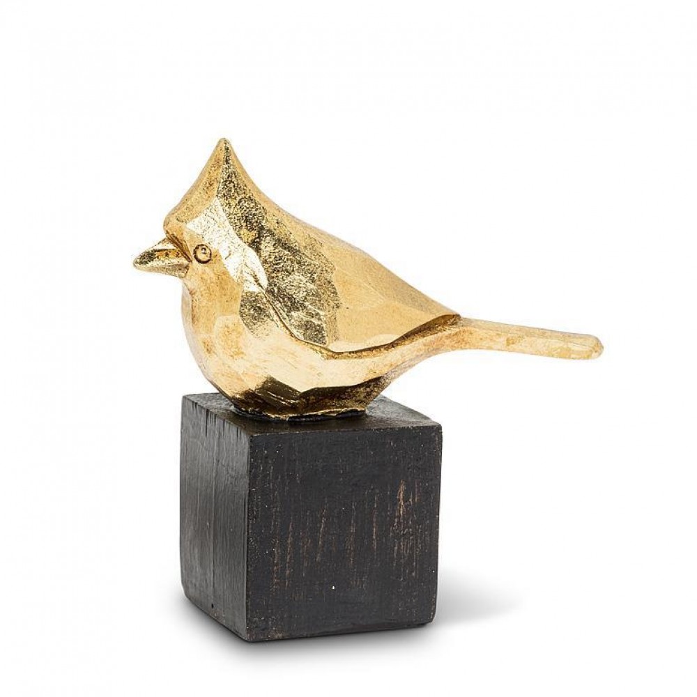 AB-20-CURIO-01 3.5 in. Cardinal on Base Figurine, Gold & Black - Small