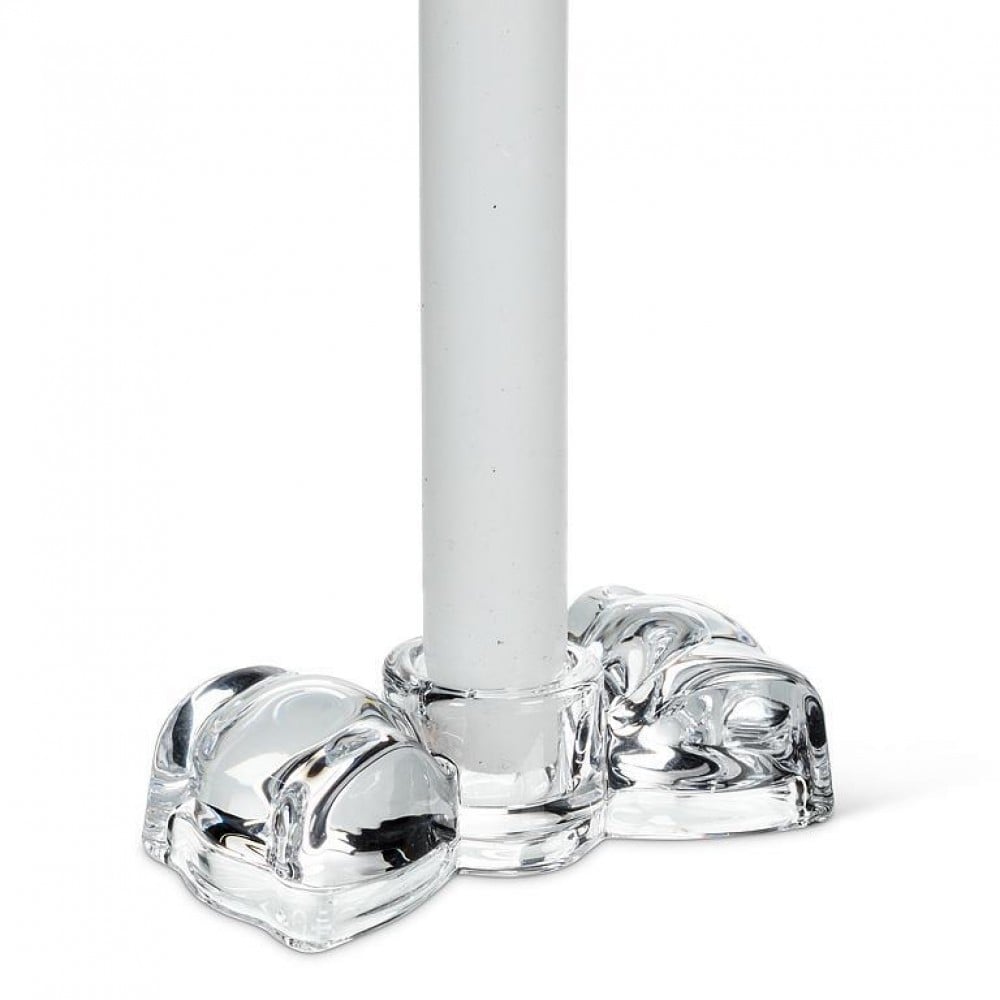 AB-27-BOW-753-Q01 3.75 in. Bow Shaped Taper Candle Holder, Clear