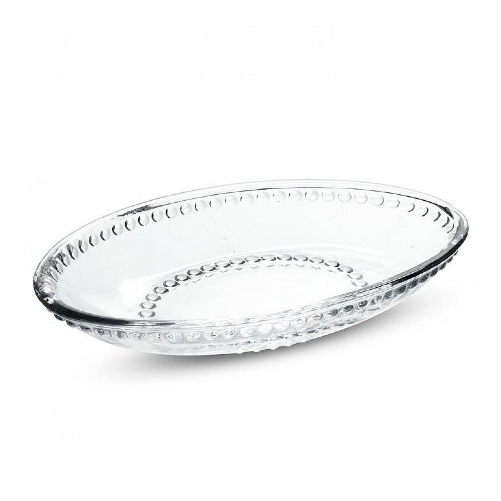 AB-27-PICOT-617-Q01 6 in. Oval Ball Edge Soap Dish, Clear