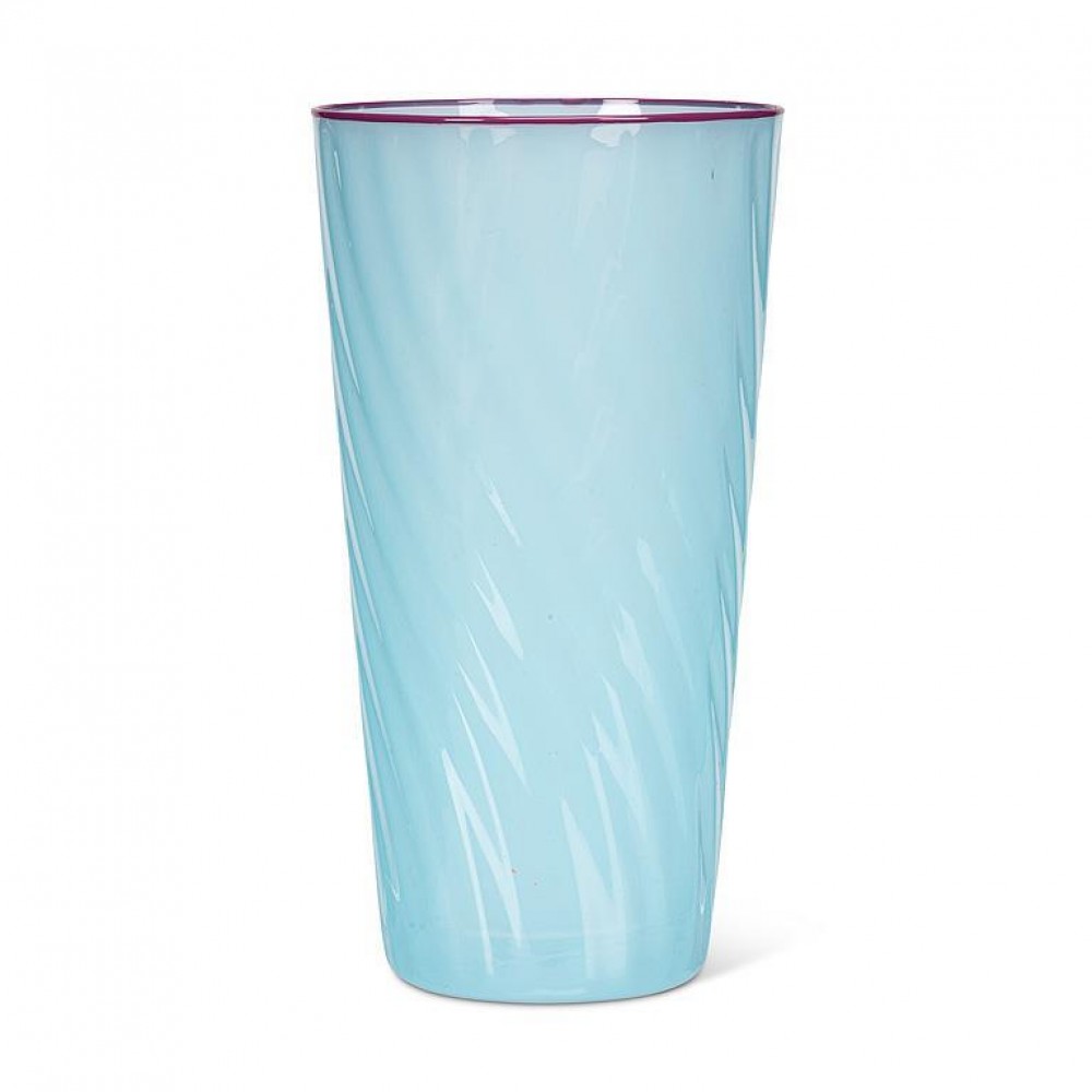Picture of MDR Trading AB-27-FRESHIE-BLU-Q01 20 oz Spiral Highball Glass, Pale Blue